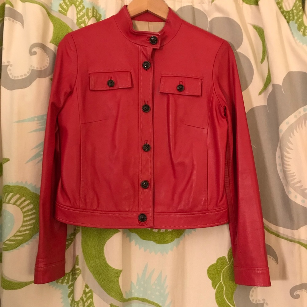 Cole Haan red leather jacket